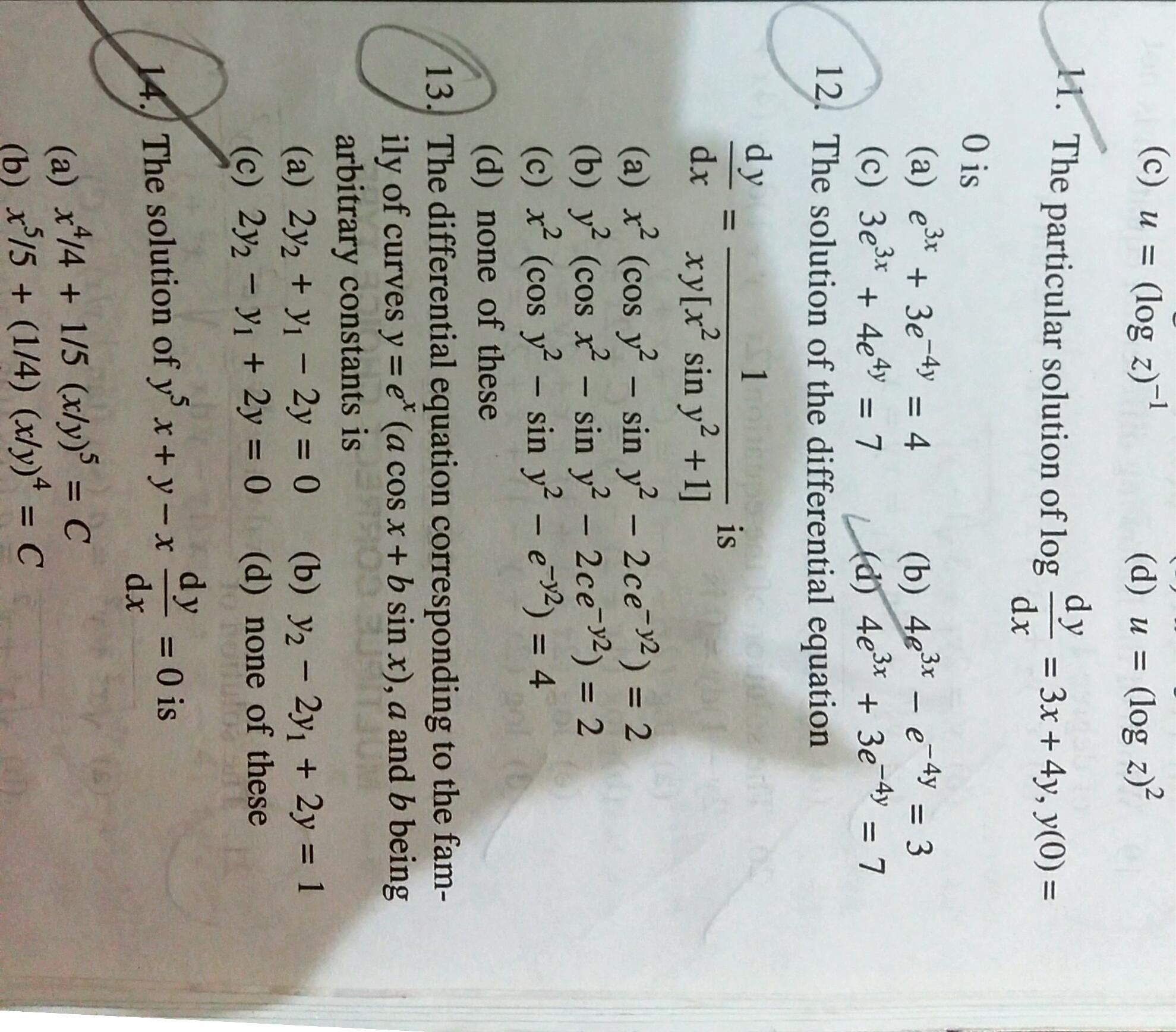 Question image for Question no. 12 and 13 file is attached solve diff